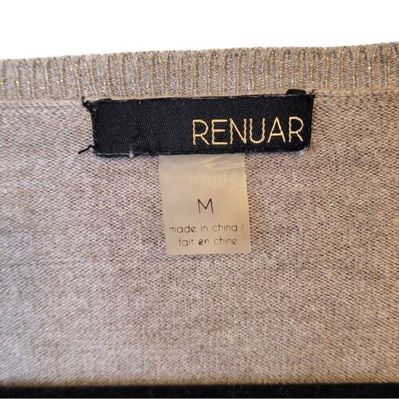 Renuar Light Brown Ribbed Crewneck Sweater Size M - Picture 2 of 8